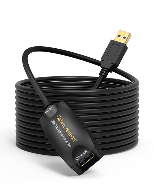 Active USB Extension Cable (Long 16.4 FT), USB 3.0 Extender Male to Female Cord with Signal Booster Compatible Oculus Rift Sensor, Oculus Quest/Quest 2 VR, Xbox One, Etc. 5 Meters